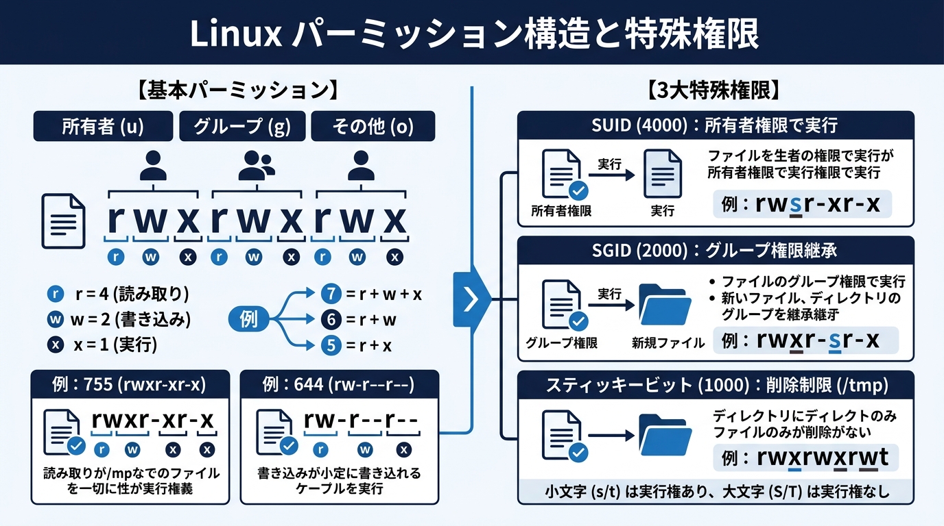 Linux パーミッション構造と特殊権限