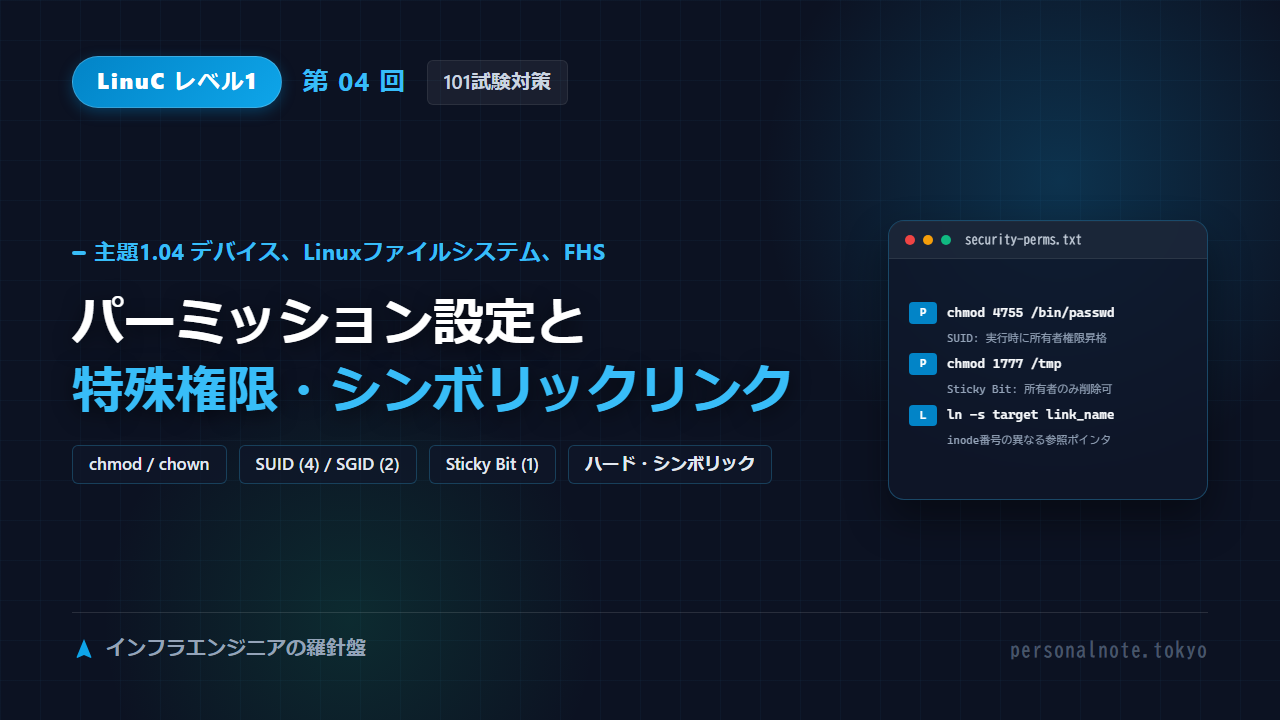 LinuC Level 1 第04回 主題1.04 デバイス、Linuxファイルシステム、FHS