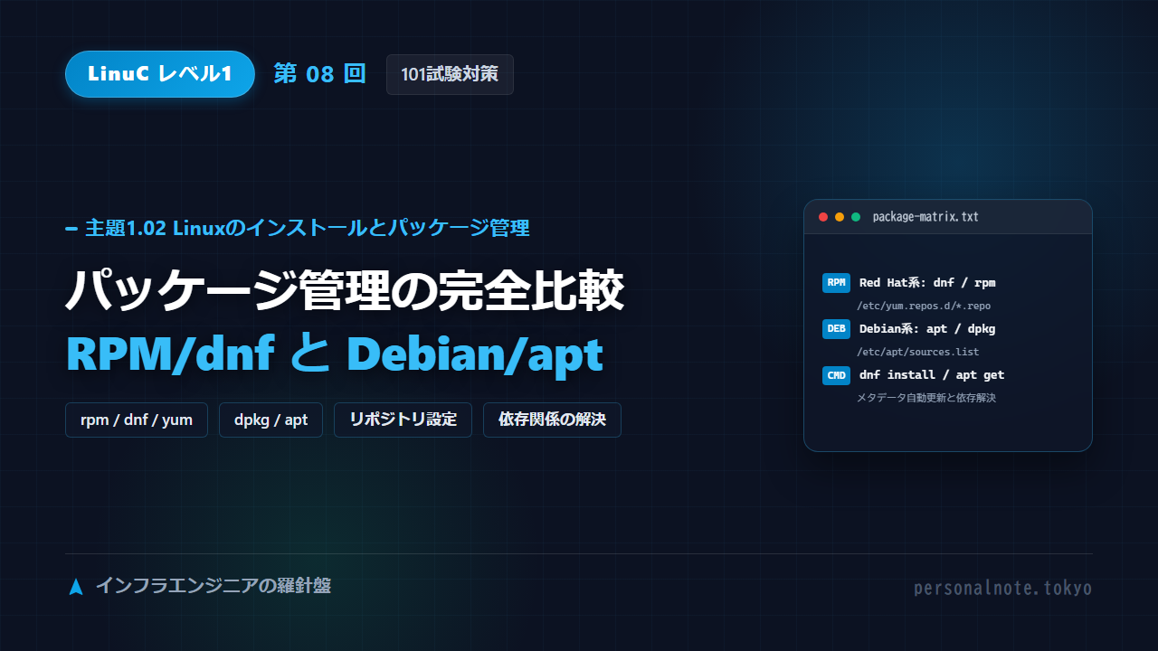 LinuC Level 1 第08回 主題1.02 Linuxのインストールとパッケージ管理