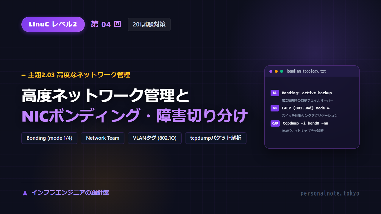 LinuC Level 2 第04回 主題2.03 高度なネットワーク管理