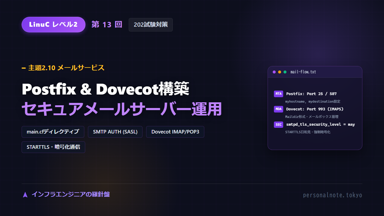 LinuC Level 2 第13回 主題2.10 メールサービス