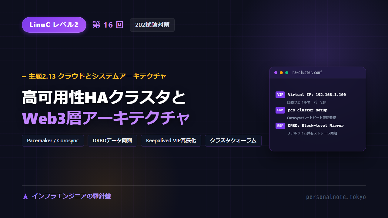 LinuC Level 2 第16回 主題2.13 クラウドとシステムアーキテクチャ