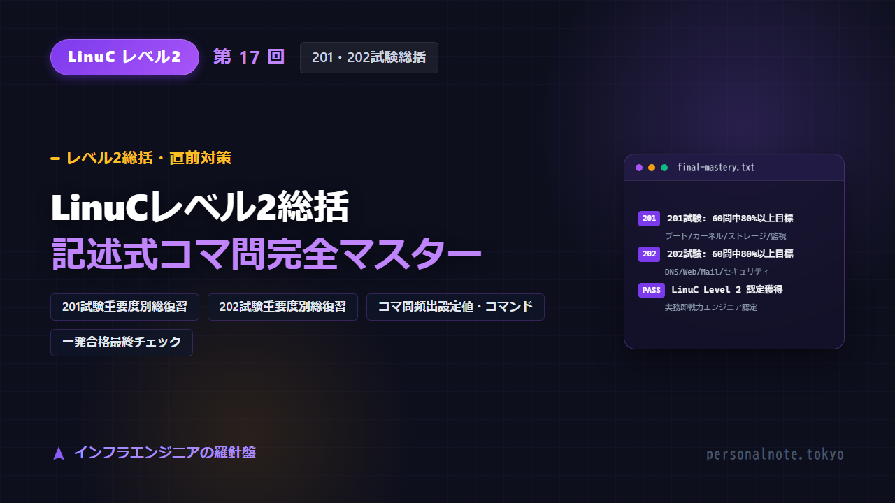 LinuC Level 2 第17回 レベル2総括・直前対策